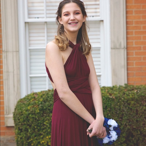 Lulus Maroon Wrap Dress - Picture 1 of 2